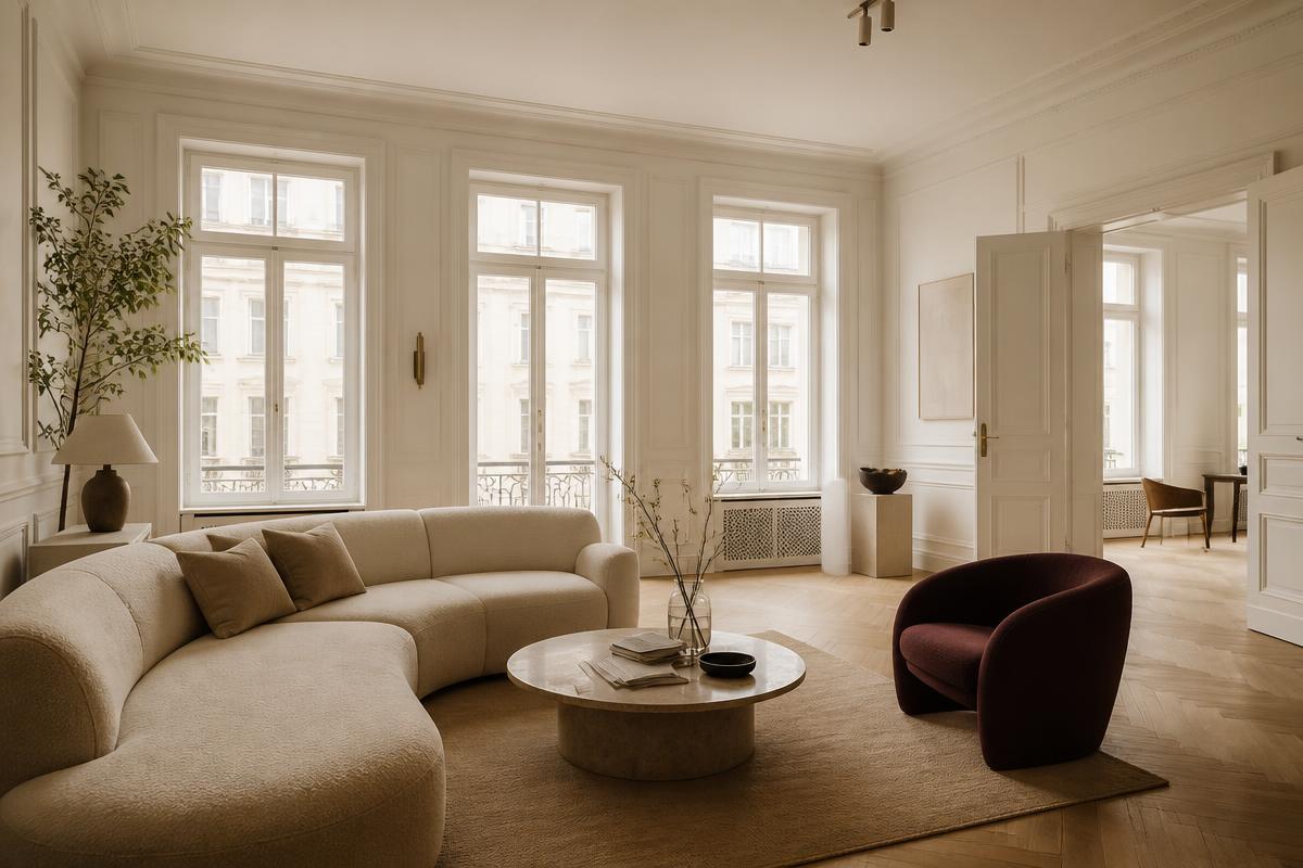 High-floor apartment with a skyline view